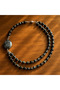 Larvikite Lava Stone 2 Row Stress Relief Necklace - 6