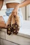 Women's Brown Sheepskin Embroidered Detailed Loafer Shoes Arbella