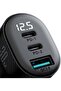 شاحن سيارة JR-CCD04، 2A1C 30 وات، 2x USB-C USB-A شاحن سيارة مع شاشة رقمية - أسود - 2