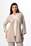 Women's Powder Striped Lace Winter Special Design Maternity Maternity Dressing Gown Pajama Set