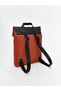 Orange Leather Look Men's Backpack