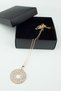 Zircon Stone Large Round End Thin Chain Gold Necklace - 5