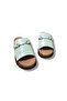 Genuine Leather Metal Buckle High Sole Slippers - 4