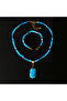 Blue Agate Necklace and Bracelet Set for Peace, Evil Eye Protection, and Communication Power - 6