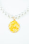 Yellow Agate Natural Stone Tipped Glass Pearl Necklace - 4