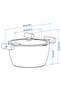 KLIPPFISK Pot with lid, non-stick coating glass/wood black-blue, 5 l - 6