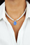 Blue Tip Glass Pearl Necklace - 2