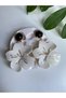 Special Series Dangle Black Bead Detail Bone Cream Color Earrings - 2
