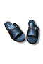 Genuine Leather Metal Buckle High Sole Slippers - 7