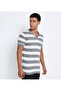 Men's Gray FLAT KNIT POLO - 3