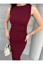Women's Scuba Fabric Draped Midi Dress - 2