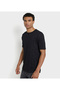 Men's Black Crew Neck Tee - 2