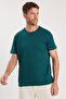 Unisex Relax Fit Relaxed Fit 100% Cotton Soft Textured Lightweight Thick Green Crew Neck T-Shirt - 5