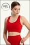 Women's Red Sports Bra with Pads Lycra Supportive Water Sports Running Fitness Dance Sports Bra - 5