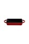 Cast Iron Rectangular Pan Cast Iron Solid Double Handle Size 12X15Cm.-Burgundy