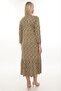 Three-Quarter Sleeve Patterned Full Buttoned Cotton Dress with Pocket Detail - 2