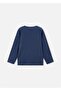 Boy's Printed Long Sleeve T-Shirt Navy Blue 4081 - 2
