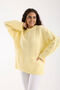 Thessaloniki Knitted Yellow Oversize Knitwear Women's Long Sweater - 2