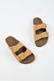 Nomiento Riva Women's Vegan Leather Double Buckle Sand Slippers - 4