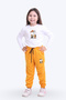 Girl's Cat Printed Pajama Set with Elastic Waist at the Bottom and Top - 2