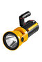 LED Spotlight Torch with 180° Rotating Head, Foldable Stand, Dual Control Buttons, Yellow and Black