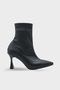 Women's Pointed Toe Heeled Stretch Casual Boots Kaliy Black - 4