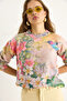 Women's Pink Blue Patchwork Knitwear Sweater 20234237 - 4