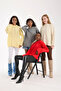 Thessaloniki Knitted Yellow Oversize Knitwear Women's Long Sweater - 8