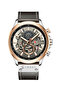 Men's Waterproof Geniune Leather BAnd Chronograph Quartz Watch 8380 - 48 mm - Dark Grey