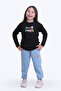 Girl's Magic Printed Pajama Set with Elastic Waist at the Bottom - 2
