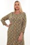 Three-Quarter Sleeve Patterned Full Buttoned Cotton Dress with Pocket Detail - 4