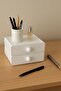 Mery 4-Drawer White Desk Top Organizer - Jewelry and Cosmetic Box Office - 4