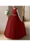 Pearl and Satin Bow Tulle Ball Gown/Princess Dress