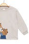 Unisex Children's 100% Cotton Thin Seasonal Long Sleeve Teddy Bear Patterned Light Gray Girls Boys T-Shirt - 2