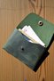 Green Genuine Leather Card Holder Seamless Small Wallet Horizontal Business Card Holder / Men Women Card Holder - 3