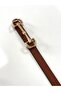 Women's Designer Buckle Thin Tan Belt, First Quality Material, Pants Belt, Dress Belt, Coat Belt - 4