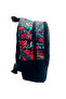 Patterned Navy Blue Red Water Resistant Large Internal Volume Backpack - 3