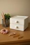 Mery 4-Drawer White Desk Top Organizer - Jewelry and Cosmetic Box Office - 3