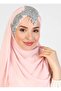 شال شيفون مطرز يدويًا من فلورا - لون بودرة
