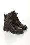 Women's Boots Zippered Lace-Up Serrated Sole Casual