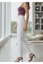 Women's High Waist White Linen Boyfriend Mom Pants - 2