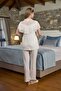 Lace Detail Maternity Pajama Set CossybyAqua 26302-40 - 4