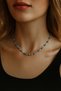 Stainless Steel Evil Eye Nazar Beaded Pearl Silver Necklace