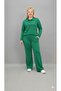 Women's Plus Size Long Sleeve Polo Neck Tracksuit Set 8212-26