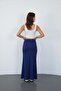 Nora Women's Maxi Length Lined Viscose Skirt - Navy Blue - 5