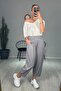 Modal Fabric Wide Leg Trousers with Cuffed Detail - 3