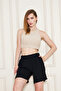 Women's Summer Muslin Fabric Comfortable and Fresh 3-Piece Shorts with Pocket Detail - 3