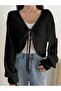 Y2K Long Sleeve Cardigan with Rope Tie Detail - 2