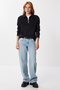 Women's Anthracite Zippered Collar Basic Knitwear Sweater Pf00122 - 2