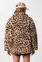 Women's Beige Black Leopard Patterned Plush Coat Jh00060 - 7